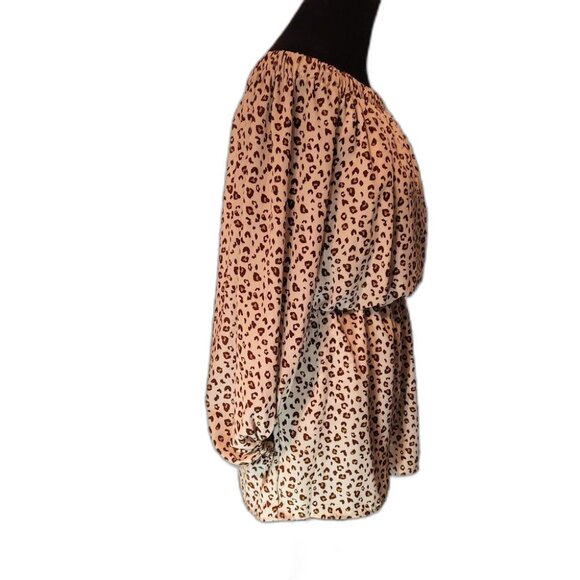 Off the Shoulder Long Sleeve Leopard ROMPER! - Picture 6 of 11